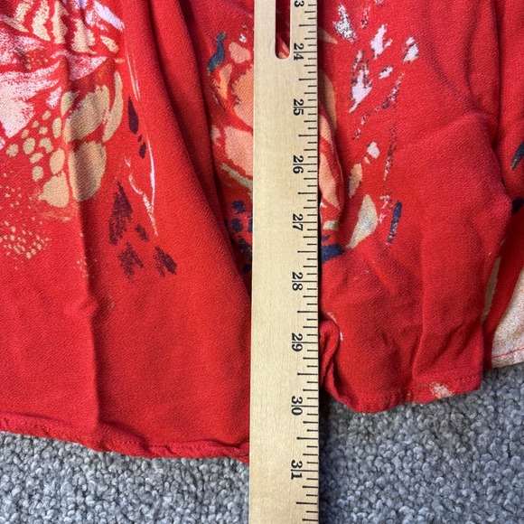 Free People tunic top womens small Red orange Butterfly Print High Low Boho - Picture 13 of 13